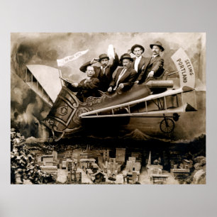 1910 Flight over Portland Poster