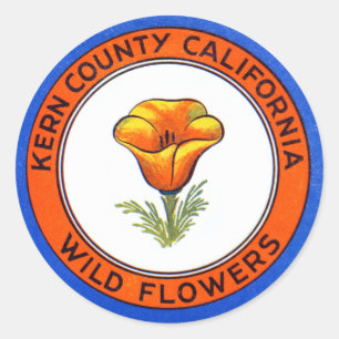 1910 Kern County California Classic Round Sticker