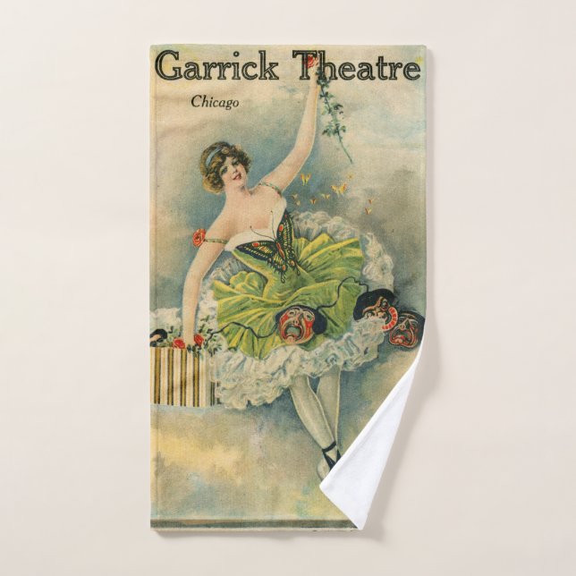 1910 Lovely Woman Thespian Garrick Theatre Chicago Hand Towel (Hand Towel)