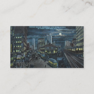 1910 NY Herald Square Broadway & 6th Ave. Business Card