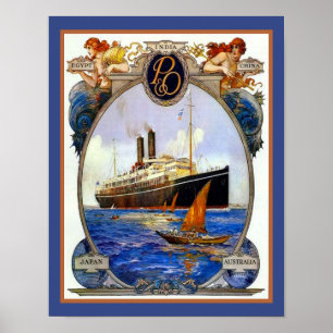 1910 Peninsular and Oriental Steam Navigation Poster