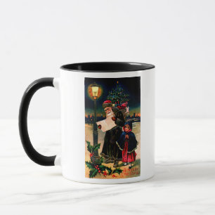 1910 Santa checking his list Mug