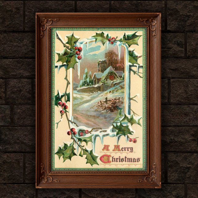 1910 Vintage Christmas Holly Poster Art (Creator Uploaded)