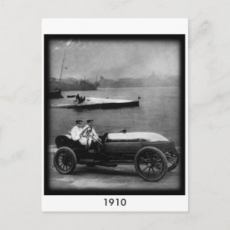 1910 Vintage Race Car & Speed Boat-Post Card