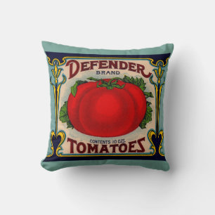 1910s Defender brand tomatoes label Cushion