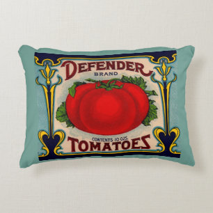 1910s Defender brand tomatoes label Decorative Cushion