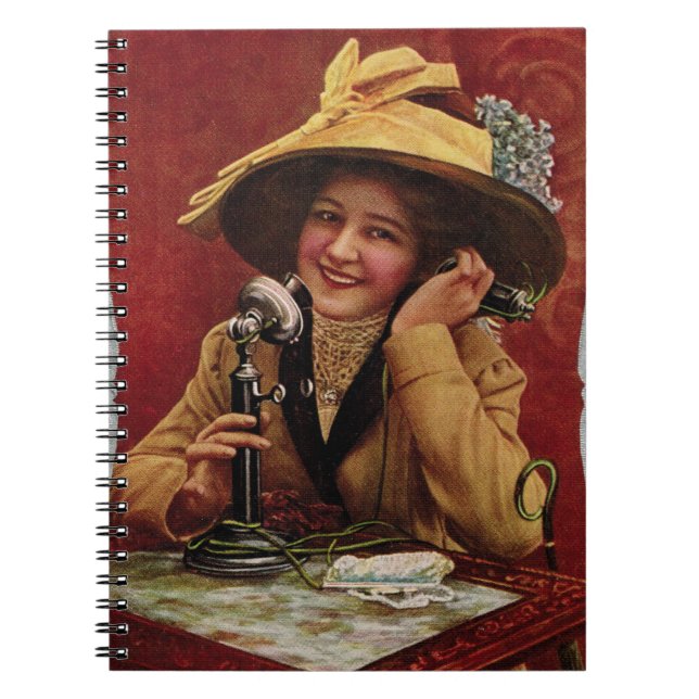1910s Sweetheart on a Candlestick Phone Notebook (Front)