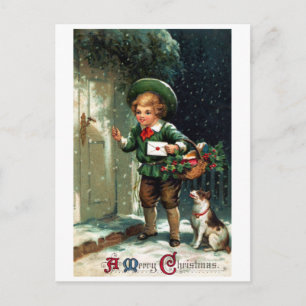 1911 Christmas Greetings Holiday Postcard
