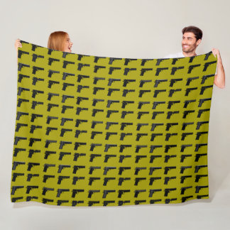 1911 Gun Silhouette Pattern Target Sports Fleece Blanket