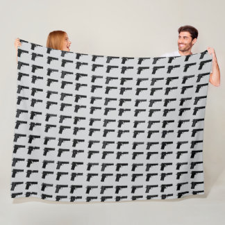 1911 Gun Silhouette Pattern Target Sports Fleece Blanket