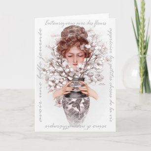 1911 "IMMERSE YOURSELF" FRENCH FLORAL GREETING CARD