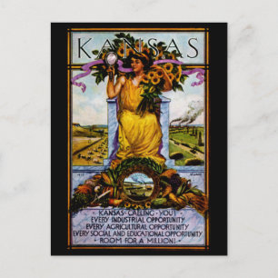 1911 Kansas Poster Postcard