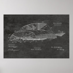1911 Vintage Aeroplane Patent Art Drawing Print