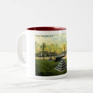 1911 Vintage Soldiers' Place, Buffalo, NY Two-Tone Coffee Mug