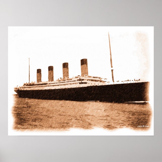 1912-2012 Signed Titanic Memorial drawing Poster (Front)