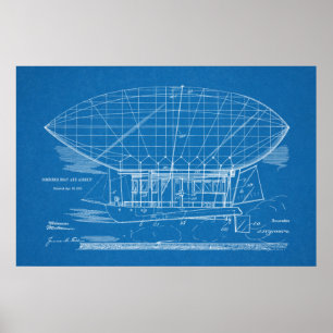 1912 Boat Airship Aeroplane Patent Drawing Print