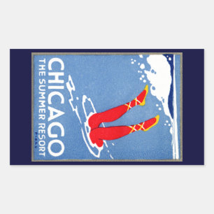 1912 Chicago, The Summer Resort Rectangular Sticker