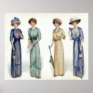 1912 Edwardian Fashion Poster