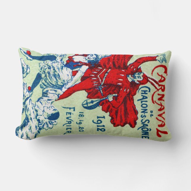 1912 French Carnaval Lumbar Cushion (Front)