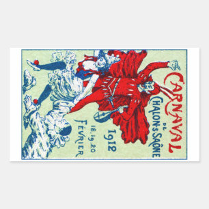 1912 French Carnaval Rectangular Sticker