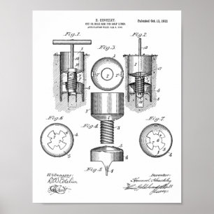 1912 Golf Cup Hole Design Patent Art Print