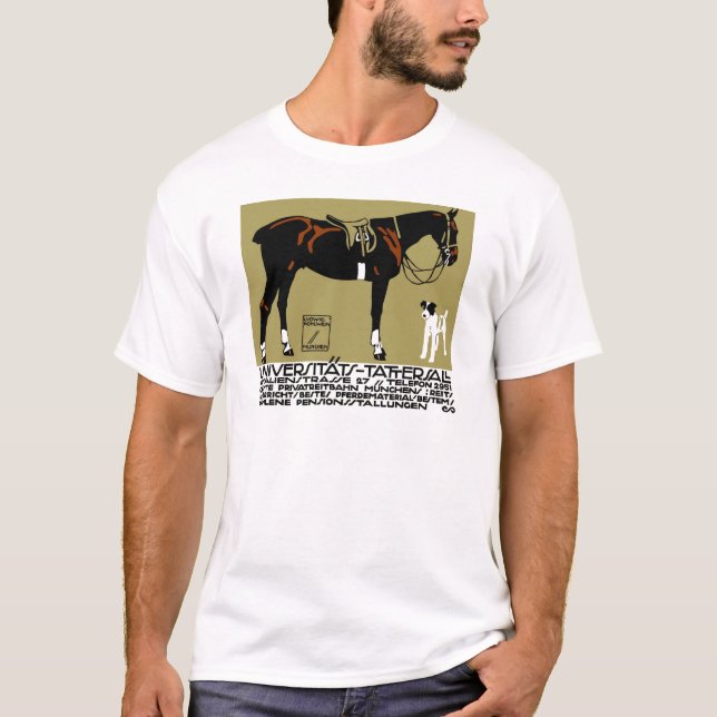 1912 Ludwig Hohlwein Horse Riding Poster Art T-Shirt (Front)