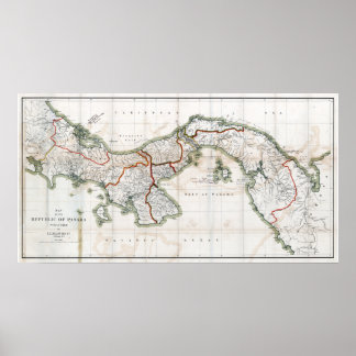 1912 Map of Panama Poster