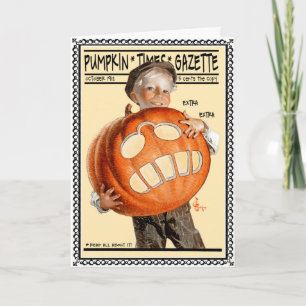 1912 "PUMPKIN TIMES GAZETTE" HEADLINE NEWS CARD