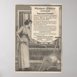1913 ad for vacuum cleaner poster