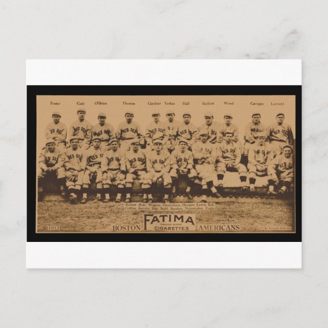 1913 Boston Red Sox Fatima Tobacco Card Print (Front)