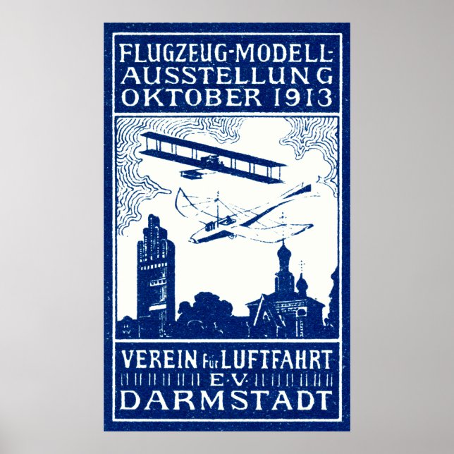 1913 Darmstadt Air Show Poster (Front)