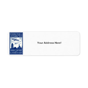 1913 Darmstadt Air Show Return Address Label