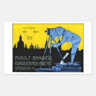 1913 Dresden Photography Poster Rectangular Sticker