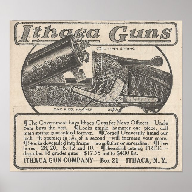 1913 Ithaca Guns Advertisement Poster (Front)