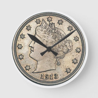 1913 Liberty Head V Nickel Round Clock
