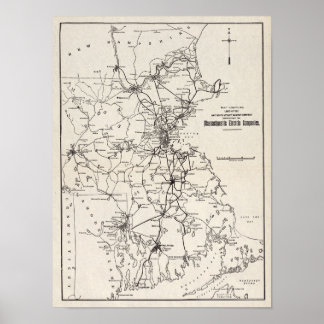 1913 map of the Lehigh Valley Transit Company Poster
