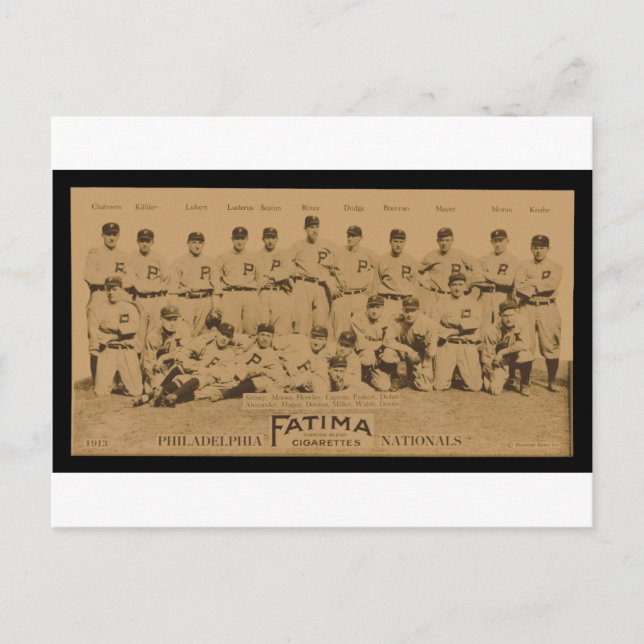 1913 Philadelphia Phillies Fatima Tobacco Card (Front)