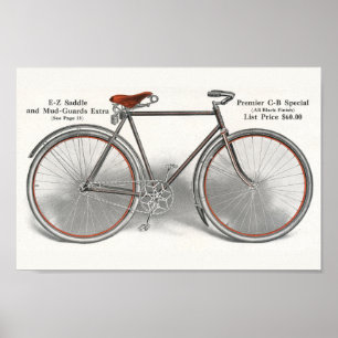 1913 Vintage Premier Special Bicycle Ad Art Poster