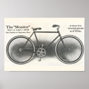 1913 Vintage The Monitor Bicycle Ad Art Poster