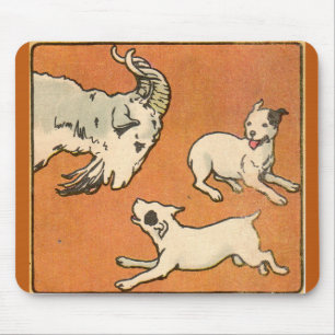 1914 billygoat and dogs mouse pad