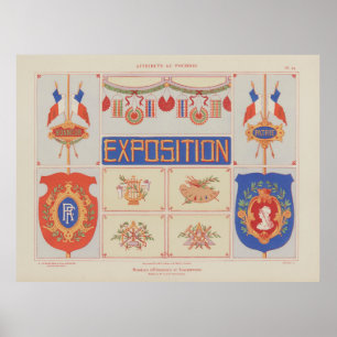 1914 Charayron Pochoir Art Ornament Pl25 Poster