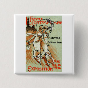 1914 Expo for The Modern Woman 15 Cm Square Badge