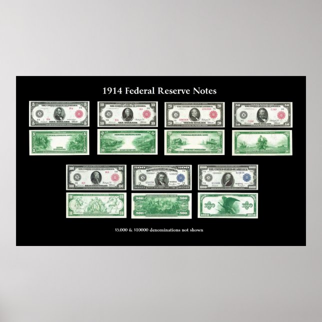 1914 Federal Reserve Notes Chart (Front)