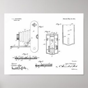 1914 Folding Camera Patent Art Drawing Print