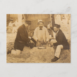 1914 fun on the beach in Germany RPPC Postcard