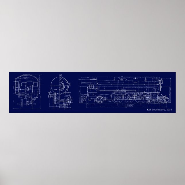 1914 K4S Blueprint Drawing Poster (Front)
