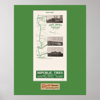 1914 Map, Orr's Ranch and Callao Poster