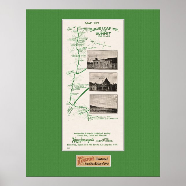 1914 Map, Sugar Loaf Mt to Hot Creek Range Poster (Front)