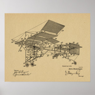 1914 Vintage Aeroplane Patent Art Drawing Print