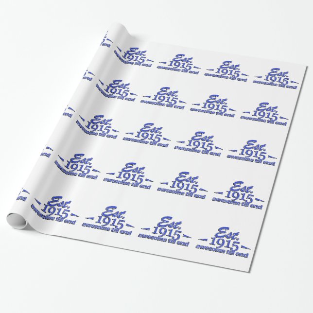 1915 birthday designs wrapping paper (Unrolled)